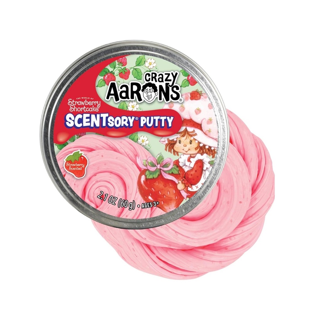 Crazy Aaron's Strawberry Shortcake Scentsory Putty 2.1oz Pink Scented Tin Toy